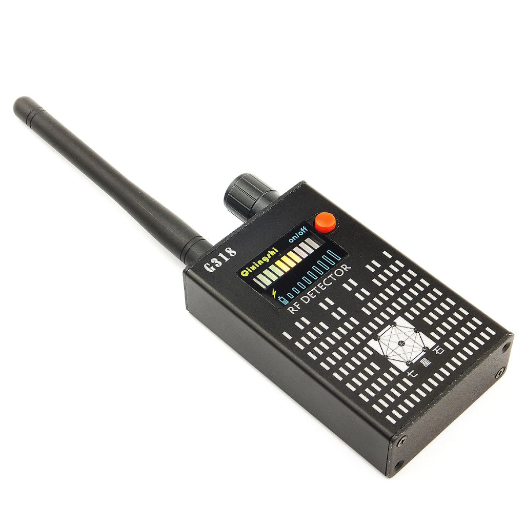 G318 professional anti-theft anti-eavesdropping signal detector showing compact dimensions