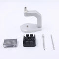 Silver multi-purpose press strap removal tool made of tool steel for watch and jewellery repair.