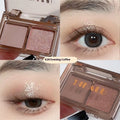 DIKALU two-tone eyeshadow palette showing pink and black matte shimmer shades