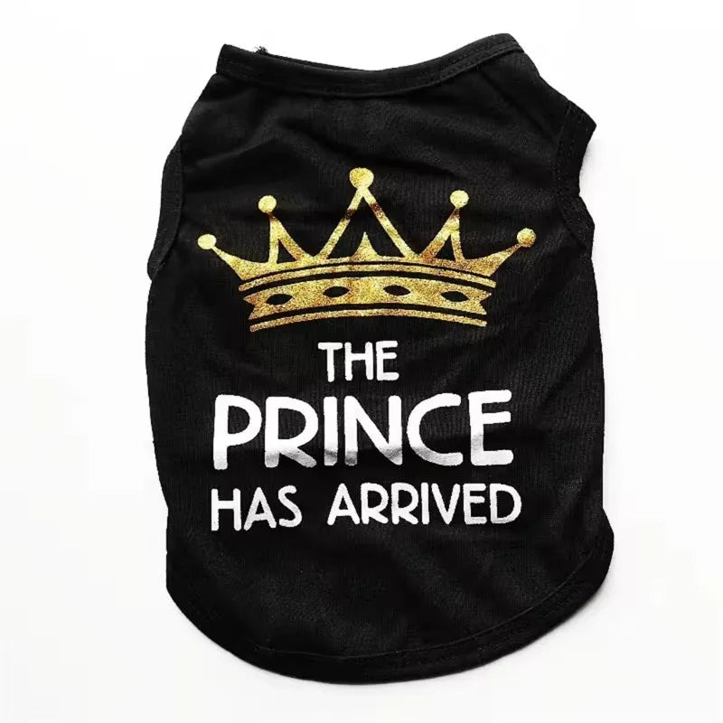 A casual style cotton vest for a puppy, shown in one of the available colours such as blue, grey, pink, or black.