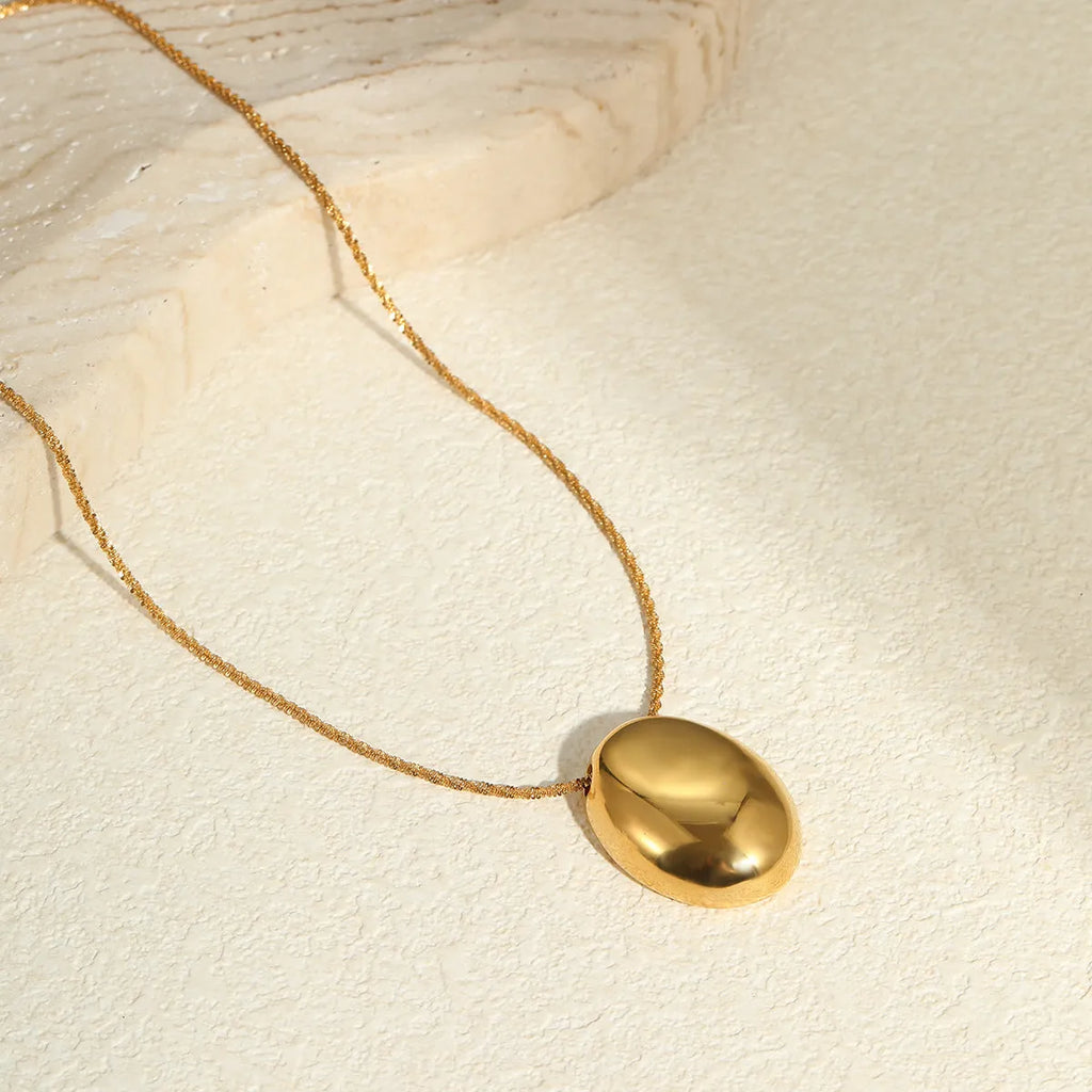 Gold geometric pendant necklace on adjustable 41-50cm chain with 18K plating