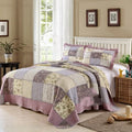 Pure cotton quilted bedspread and pillowcase set in a Korean style on a bed.