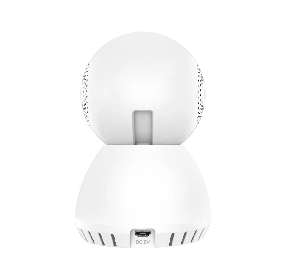 White dual-frequency wireless security camera with 1080p resolution and 12mm lens for home monitoring