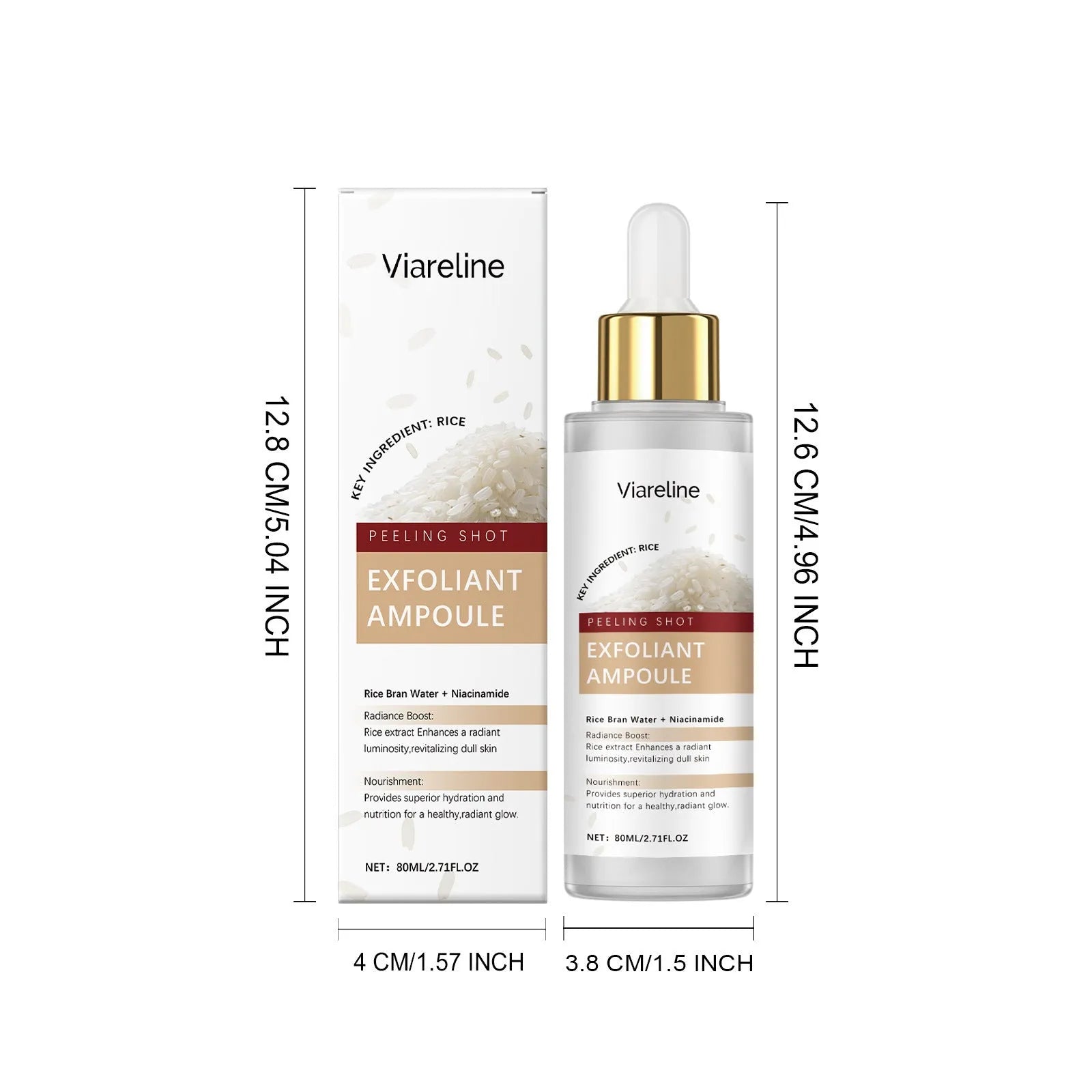 80ml bottle of facial exfoliating liquid with hyaluronic acid and salicylic acid