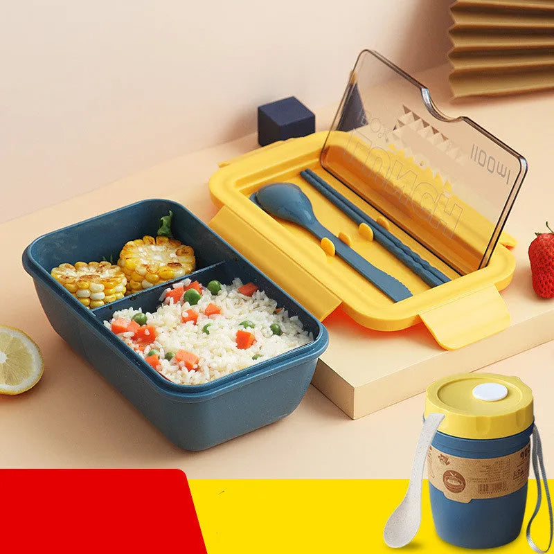 Four-layer partitioned bento lunch box in Nordic style plastic construction