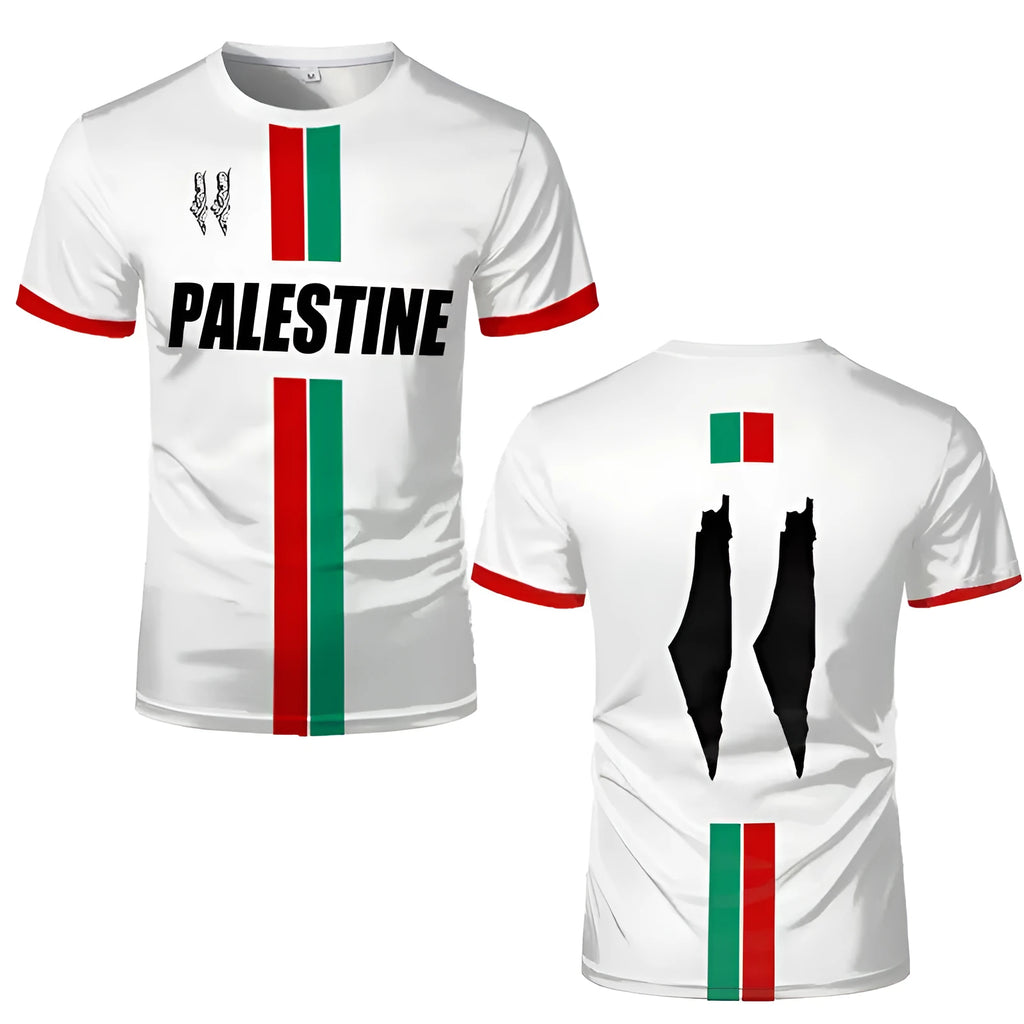 3D printed football T-shirt in black with street fashion design and half sleeves
