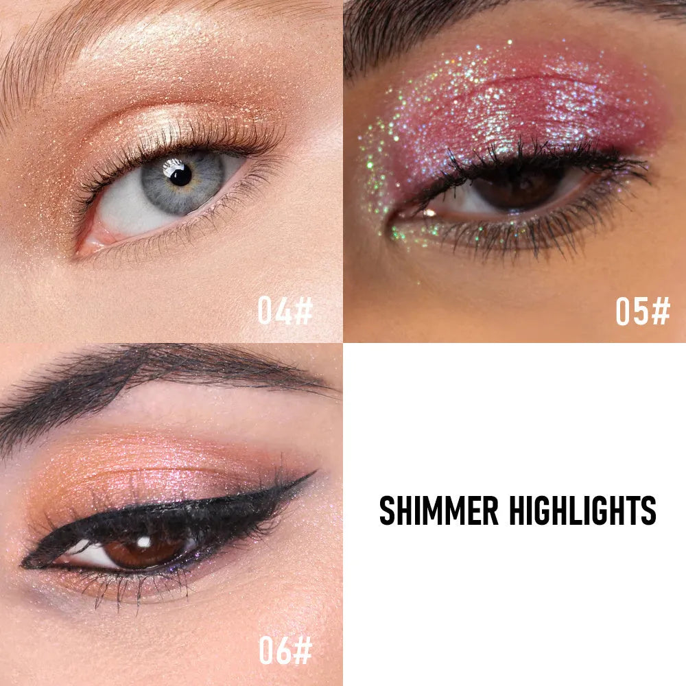 C-F019 Shining High Gloss false eyelashes strip with adhesive glue, shown in multiple colour options.