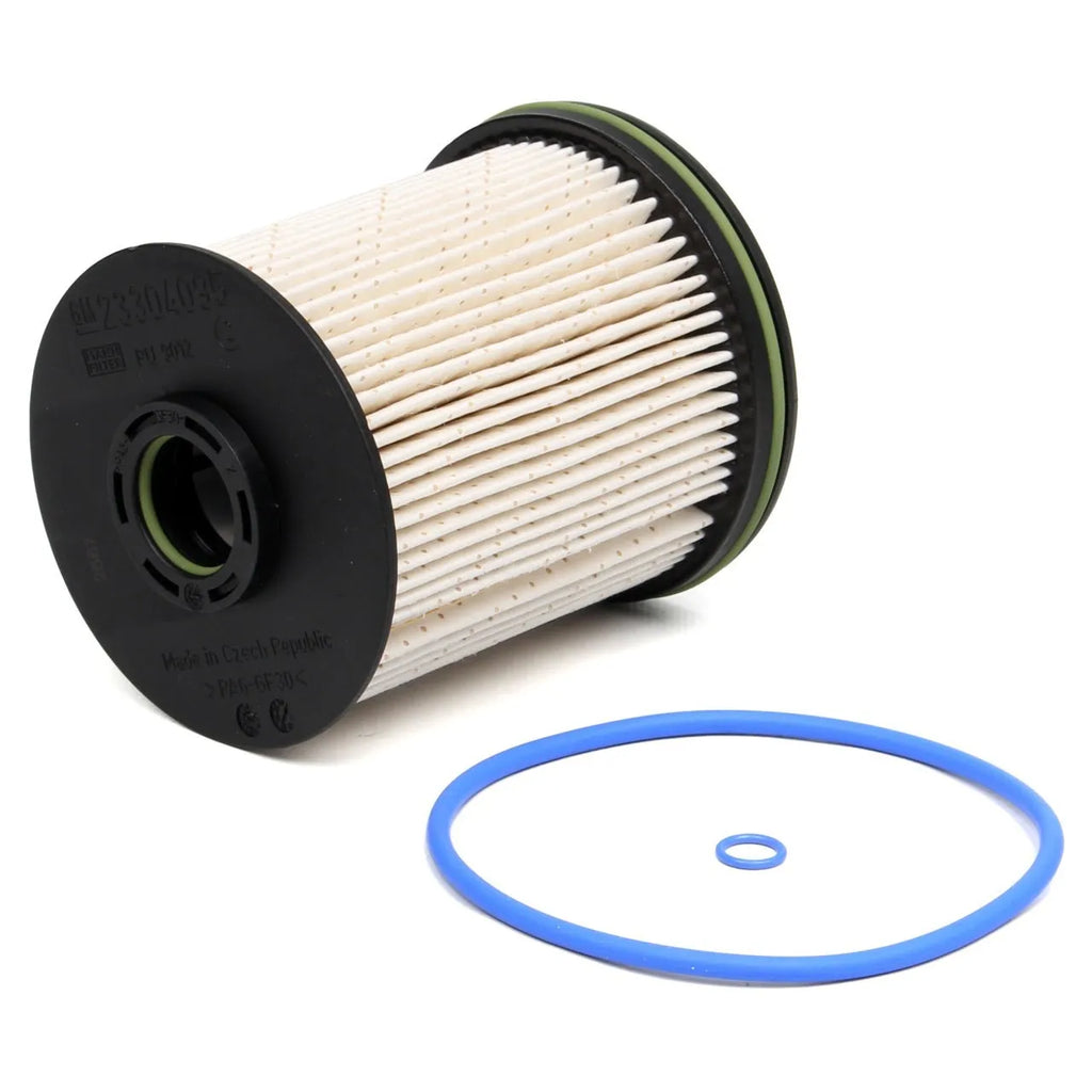 Diesel fuel filter and gasket kit for Vauxhall and Opel Astra K vehicles, showing white filter element.