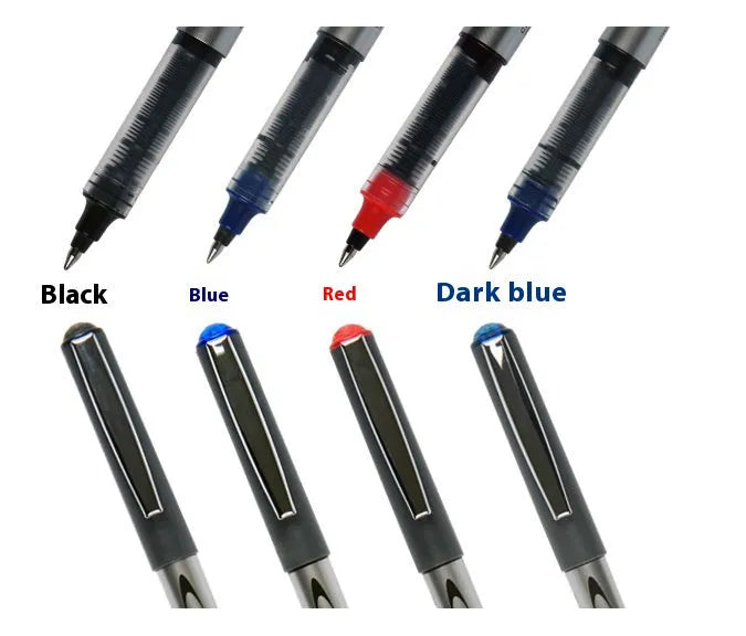12-pack of 0.5mm fine point signature pens with quick-drying water-based ink in black, blue, ink blue, and red colours
