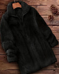 Double-sided fleece jacket in black, navy blue, or khaki colour on a hanger.