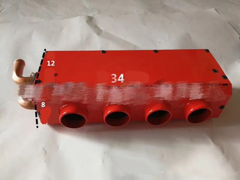 Metal auxiliary car heater with copper pipe connections for 12V 24V vehicle heating systems