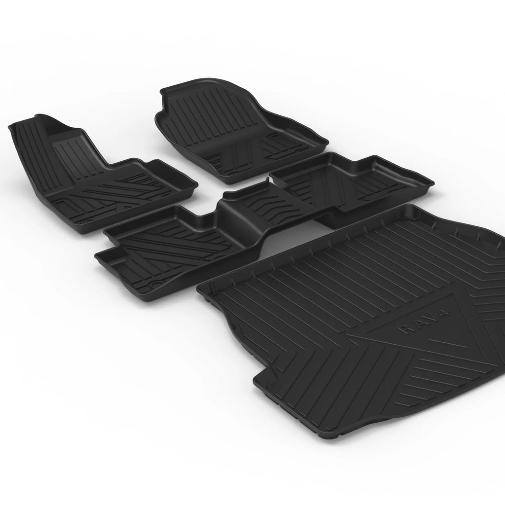 Black carbon fibre pattern TPE trunk pad for vehicle boot protection