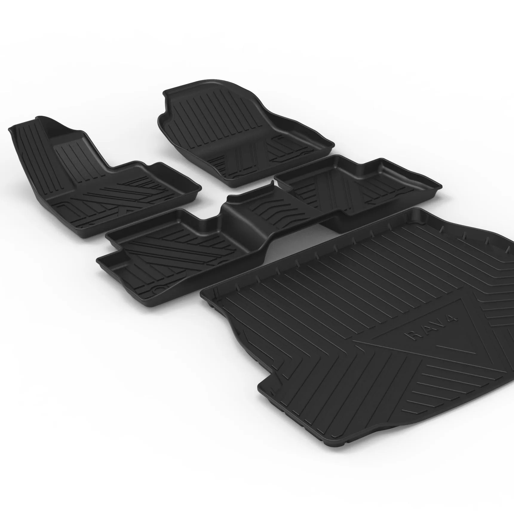 Black carbon fibre pattern TPE trunk pad for vehicle boot protection