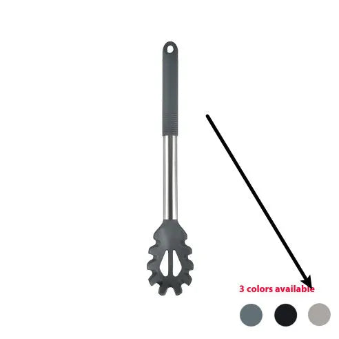 12-piece silicone kitchen utensil set with storage bucket in black, including ladle, spatula, claw tools and egg beater