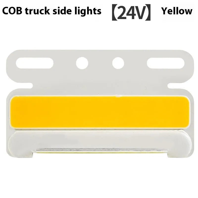 Waterproof COB LED truck side light in aluminum alloy housing available in red white yellow green blue for 12V 24V vehicles