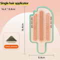Ice cream cone shaped cat grooming brush with corner rubbing surfaces and attachment options