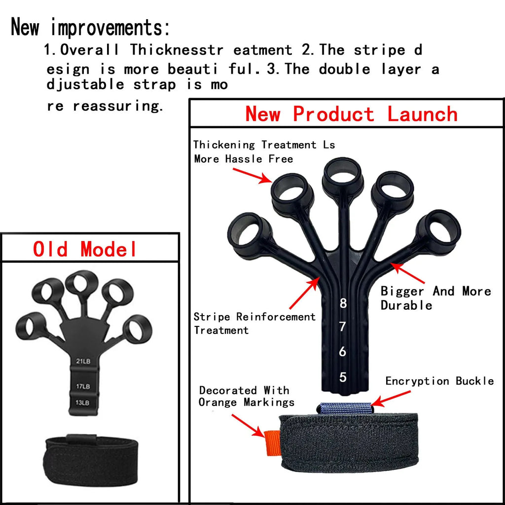 Silicone finger rehabilitation trainer with adjustable belt for flexion and extension exercises