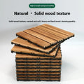 Four 30x30cm camphor pine wood flooring tiles with brushed oil finish