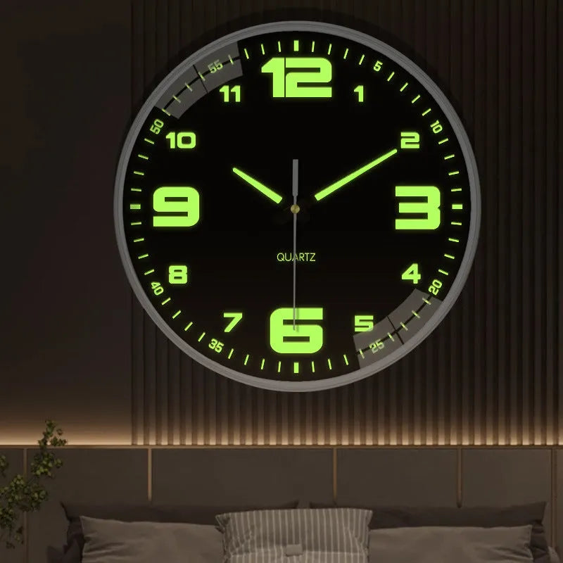 20cm modern wall clock with luminous display and silent movement for home and office