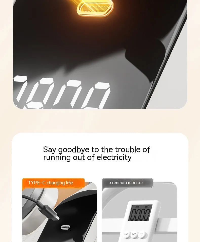White belly contracting and rolling fitness equipment with LED timing and calorie counting screen