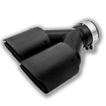 Black carbon fibre dual outlet car exhaust silencer with 250mm diameter