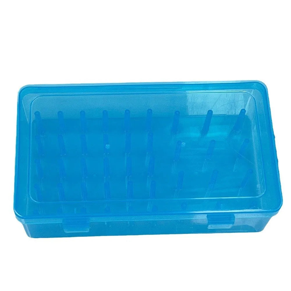42-axis clear plastic storage box for embroidery threads and sewing needles