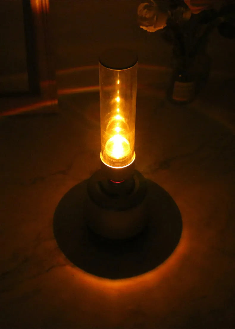 White silver Bluetooth speaker candlelight atmosphere lamp with modern simple design