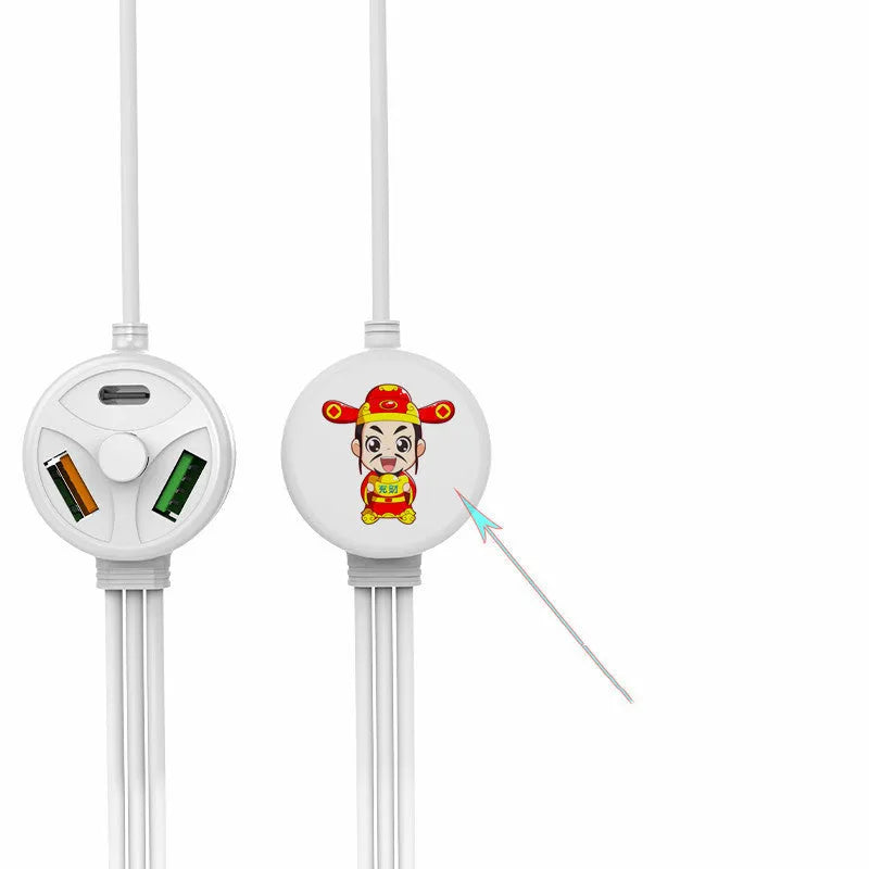 PDPVC mobile phone charging cable with multiple USB interfaces and 1.2 metre length