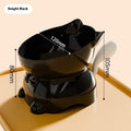 Stainless steel slanted anti-fall cat bowl in yellow on a non-slip base.