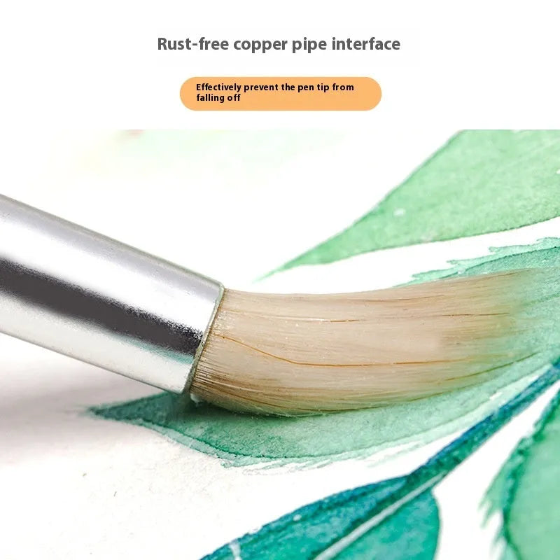 Six wooden-handled hook line pen brushes for art and calligraphy in a set