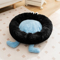 Elf Briquettes plush pet sleeping mat with raised edges in blue, pink or yellow colours