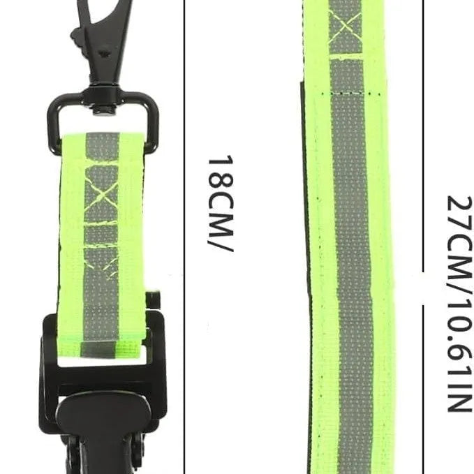 Fluorescent green metal safety clamp with reflective tape for fireman gloves