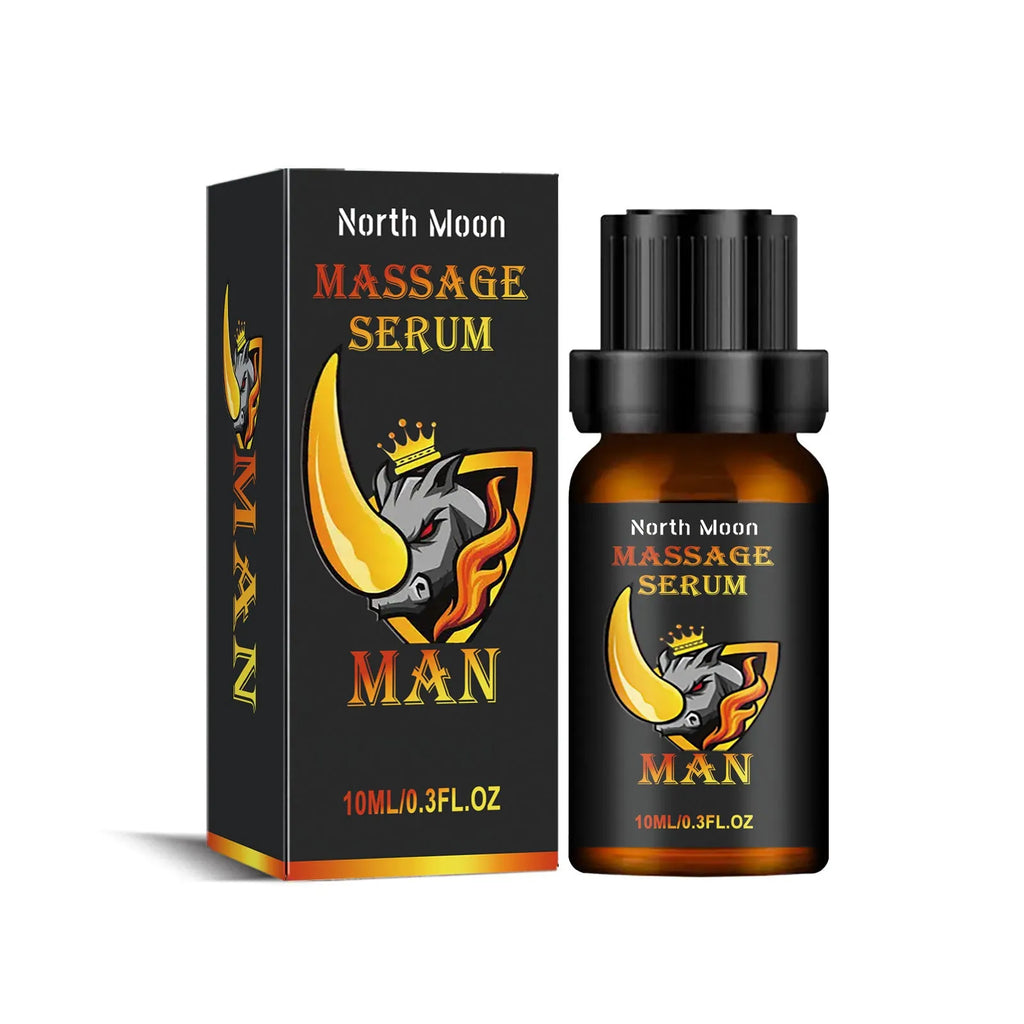 10ml men's body care essential oil bottle with ginger root and cocoa butter ingredients