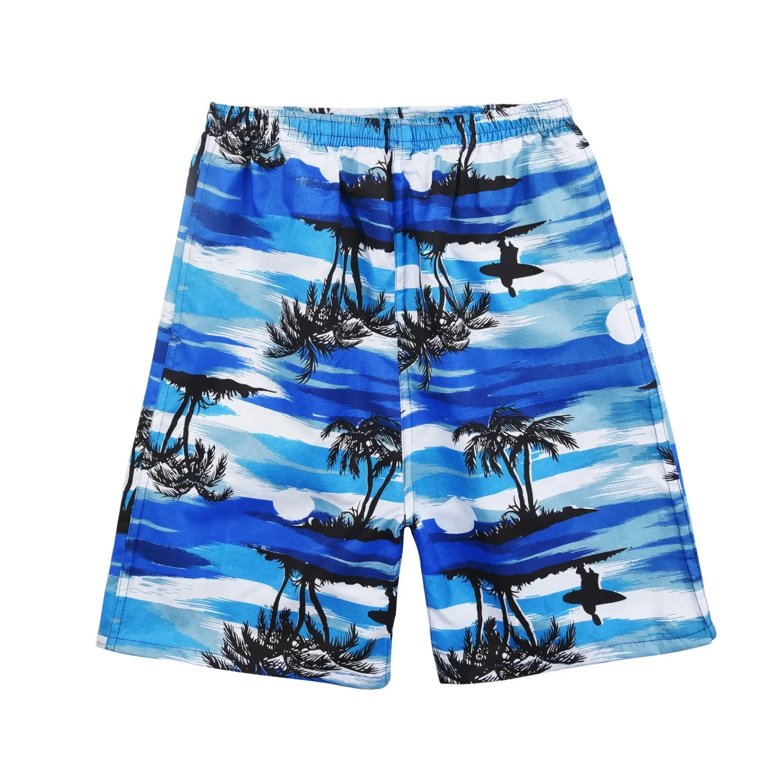 Men's floral pattern swimming trunks in polyester with elastic waistband