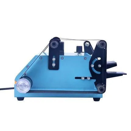 Blue desktop dual-axis belt sander with 750W motor and variable speed control for knife sharpening and polishing