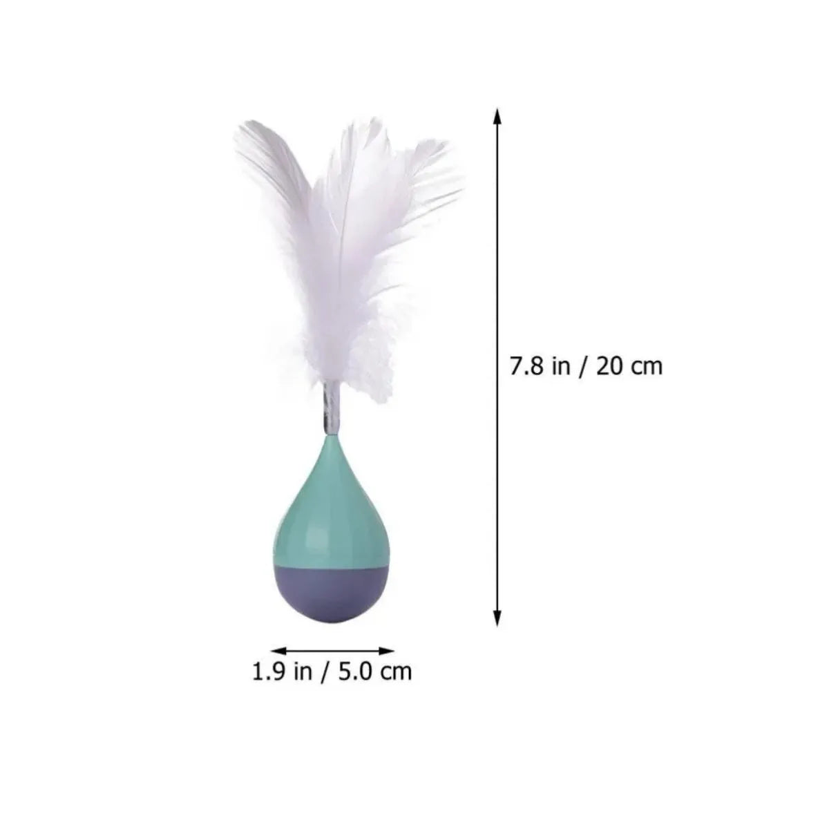 Green and pink feather tumbler cat toy with aluminium alloy frame and self-healing design