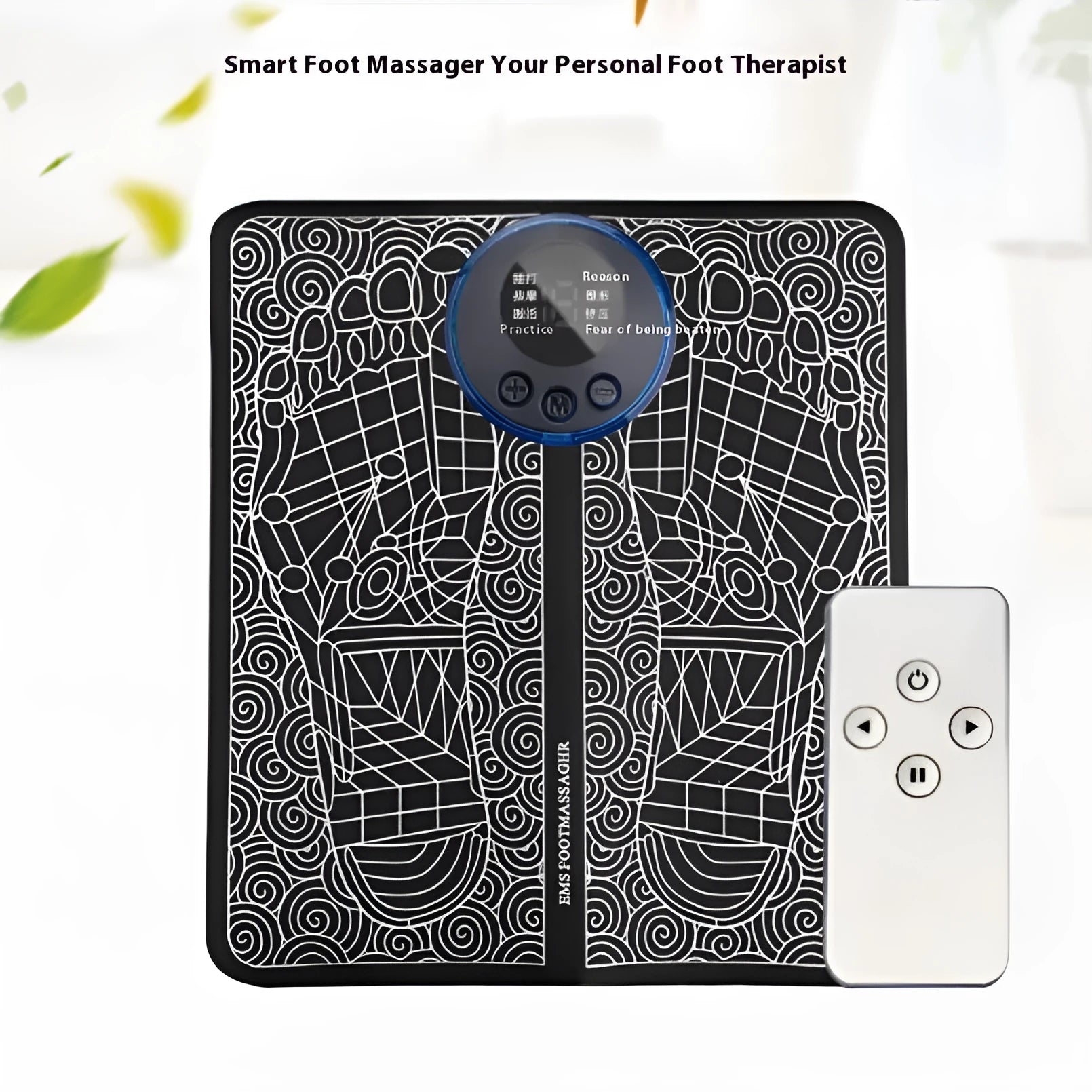 English style leather foot massage cushions with remote control and LCD display