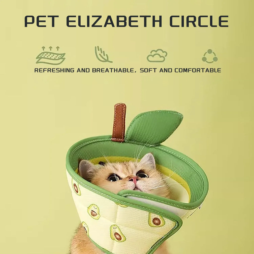 Soft EPE foam cat cone collar with adjustable strap in three sizes