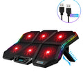 Ice Magic 6 six-fan USB-powered notebook radiator cooler in black and red.