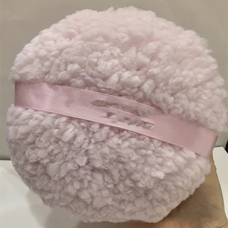 Oversized rectangular plush powder puff measuring 150x75mm in pink, white and skin colour options