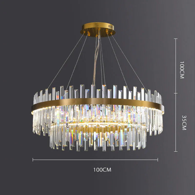 Stainless steel fish-shaped crystal chandelier ceiling light with multiple LED heads.