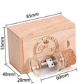 Transparent wooden wish drift bottle shaped USB flash drive on white background.