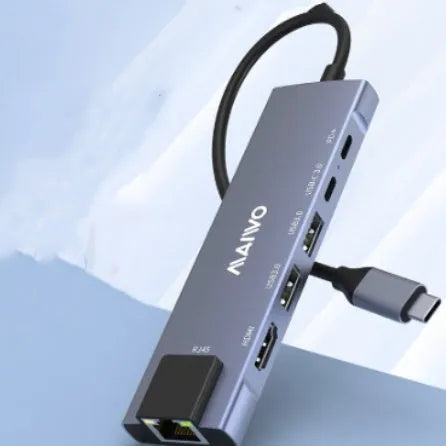 Steam Deck six-in-one aluminium docking station with Type-C cable, HDMI, Ethernet, and USB ports