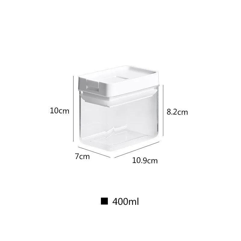 White transparent 400ml grain storage container with Japanese-style design