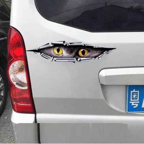 Tiger Eye Eagle Eye 3D car door decoration sticker with 10x35 cm dimensions on vehicle surface