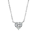 Women's copper necklace with heart-shaped pendant and polished silver finish
