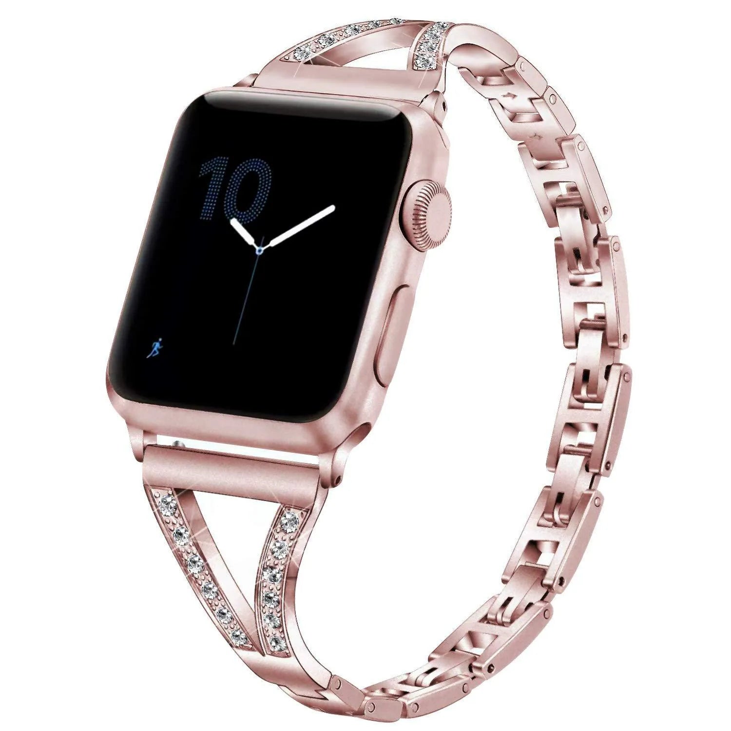 Herringbone diamond pattern zinc alloy watch strap for Apple Watch in multiple colour and size options