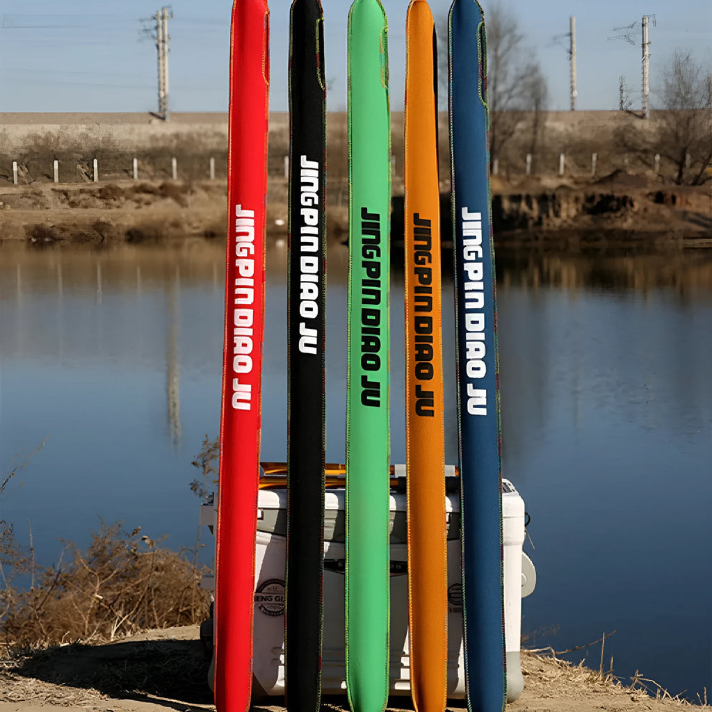 Telescopic fishing rod bag in five colours protecting rods up to 150cm