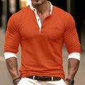 Men's long sleeve cotton t-shirt in solid colours with round neck design