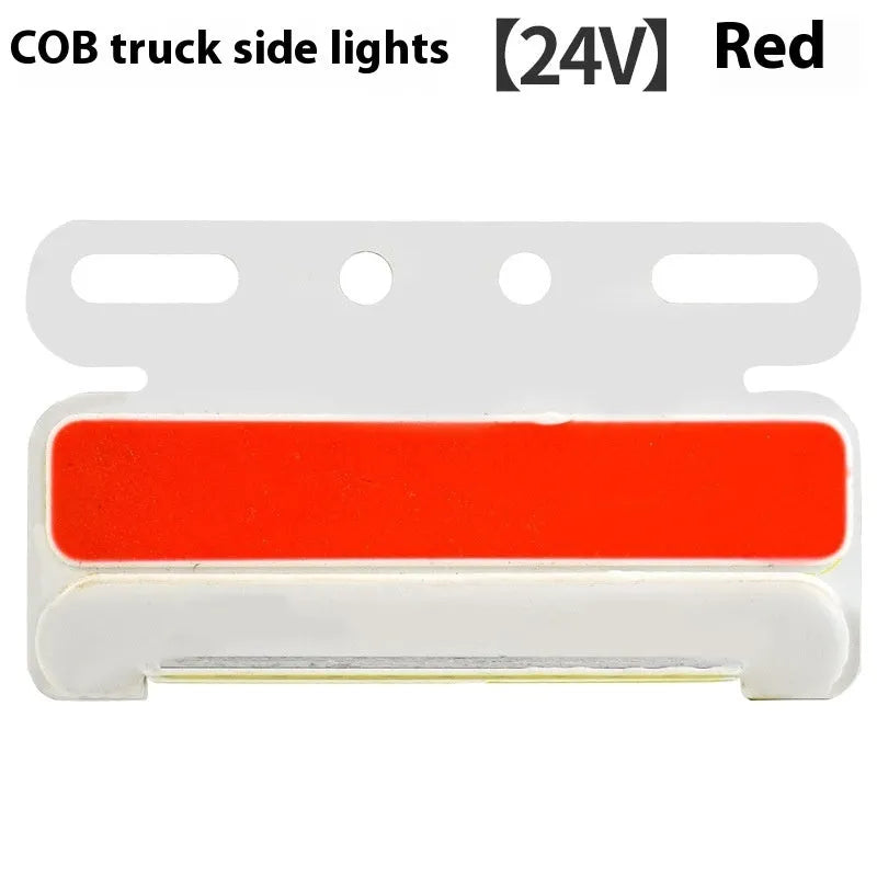 Waterproof COB LED truck side light in aluminum alloy housing available in red white yellow green blue for 12V 24V vehicles